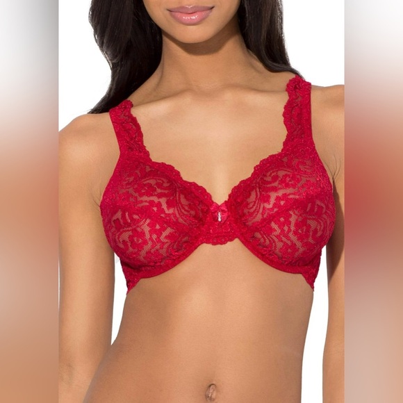 Smart & Sexy Red Lace Bra​‎ 42C Jewel Accent Romantic Pretty *NWOT​ - Picture 3 of 8